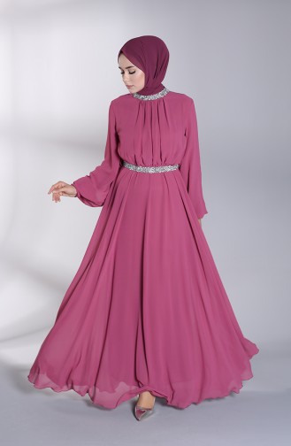 Beige-Rose Hijab-Abendkleider 5339-04