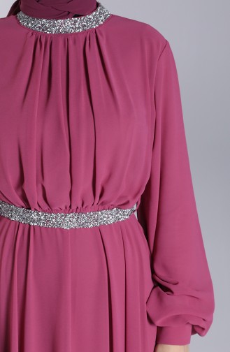 Beige-Rose Hijab-Abendkleider 5339-04
