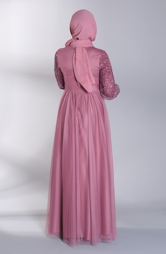 Beige-Rose Hijab-Abendkleider 5363-09