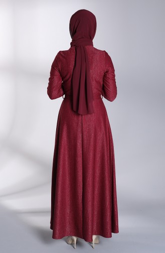 Weinrot Hijab Kleider 5172-02
