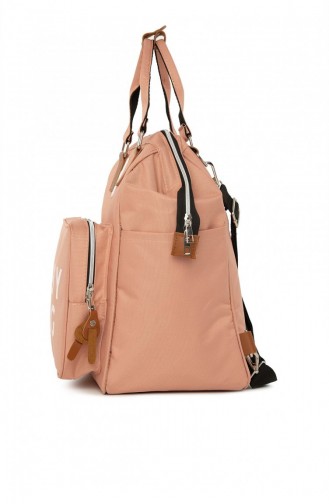 Bagmori Baby Bag Baskılı Cepli Anne Bebek Bakım Sırt Çanta M000005163 Pudra