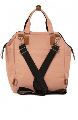 Bagmori Baby Bag Baskılı Cepli Anne Bebek Bakım Sırt Çanta M000005163 Pudra