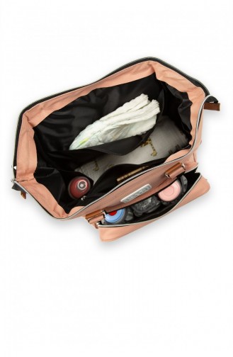 Bagmori Baby Bag Baskılı Cepli Anne Bebek Bakım Sırt Çanta M000005163 Pudra