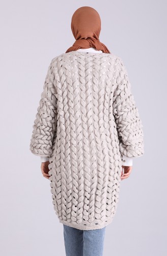 Triko Kabartma Desen Hırka 1419-05 Bej