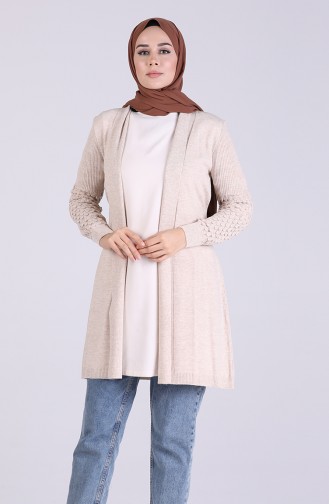 Beige Strickjacke 1417-08