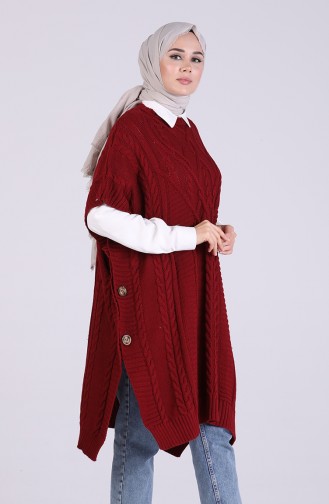Claret red Poncho 0612-02