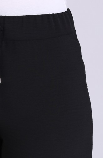 Elastic Waist Wide Leg Pants 5001-02 Black 5001-02