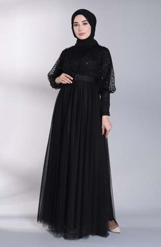 Schwarz Hijab-Abendkleider 5363-03