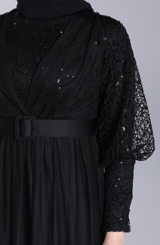 Schwarz Hijab-Abendkleider 5363-03