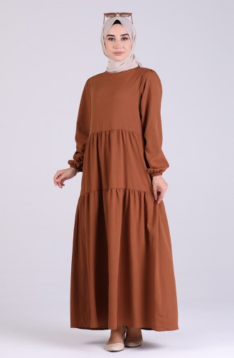 Pleated Dress 1420-04 Cinnamon 1420-04