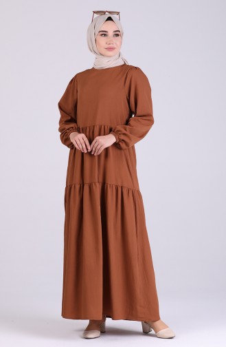 Robe Hijab Couleur cannelle 1420-04