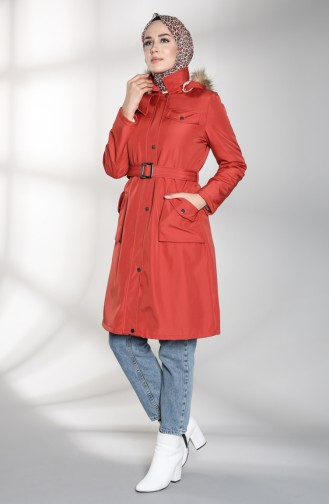 Hooded Belted Coat 0127-03 Tile 0127-03