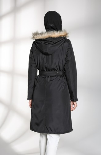 Hooded Belt Coat 0127-05 Black 0127-05