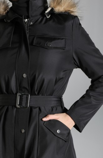 Hooded Belt Coat 0127-05 Black 0127-05