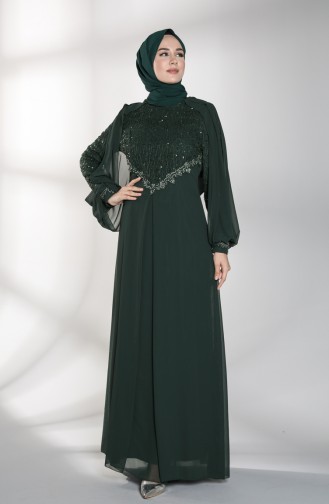 Green Hijab Evening Dress 52764-04