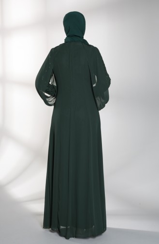 Green Hijab Evening Dress 52764-04