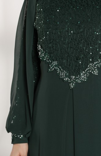 Green Hijab Evening Dress 52764-04