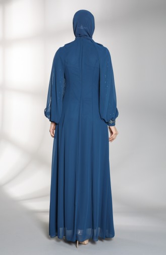 Petroleum Hijab-Abendkleider 52764-05