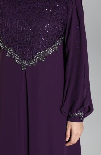 Sequin Detailed Evening Dress 52764-06 Purple 52764-06