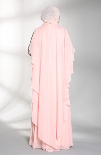 Lachsrosa Hijab-Abendkleider 4509-01