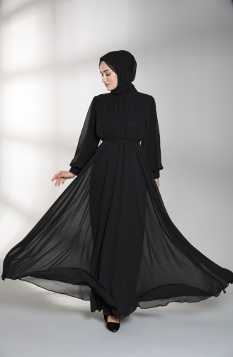 Schwarz Hijab-Abendkleider 4826-03