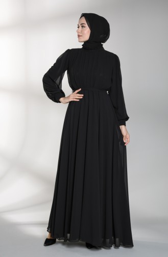 Schwarz Hijab-Abendkleider 4826-03