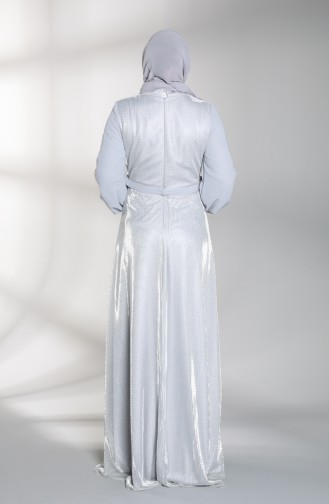 Grau Hijab-Abendkleider 8007-01