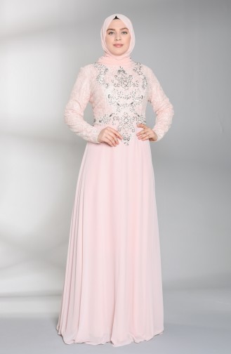 Powder İslamitische Avondjurk 8009-01