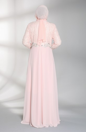Plus Size Lace Evening Dress 8009-01 Powder 8009-01
