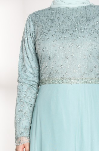 Unreife Mandelgrün Hijab-Abendkleider 8015-01