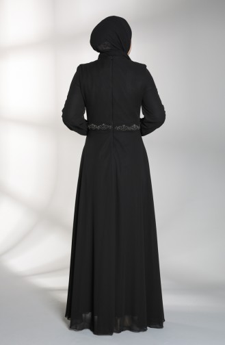 Schwarz Hijab-Abendkleider 1555-04