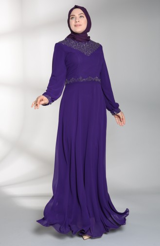 Purple İslamitische Avondjurk 1555-06