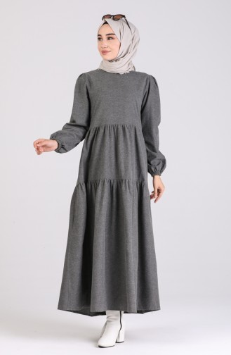 Grau Hijab Kleider 1419-02