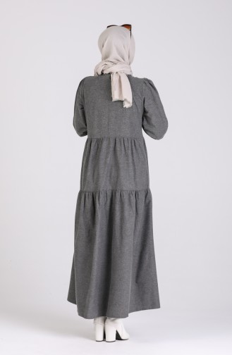 Grau Hijab Kleider 1419-02