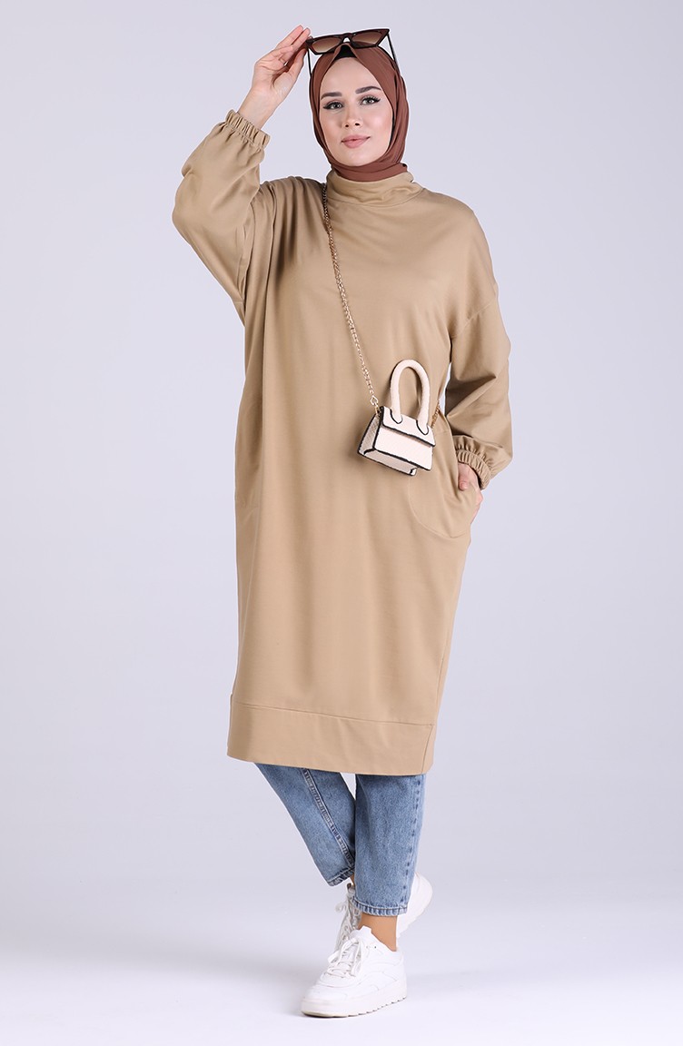Cepli Spor Tunik 3000103 Sütlü kahve Sefamerve