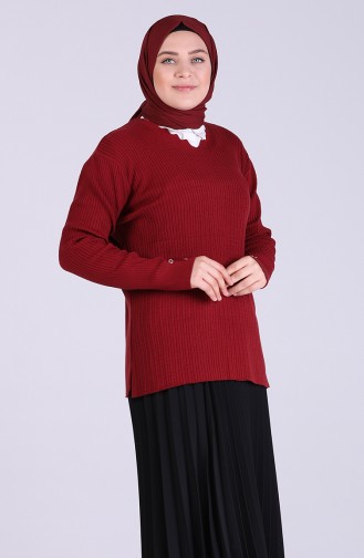 Claret Red Sweater 0533-07