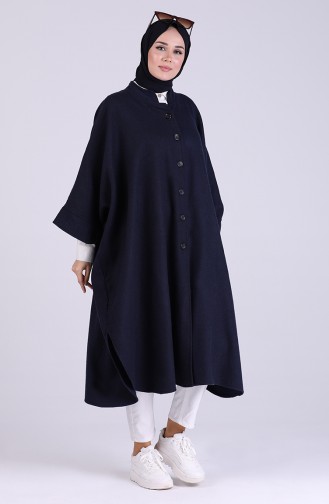 Navy Blue Poncho 9013-01