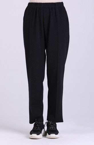 Beli Lastikli Kışlık Pantolon 8114-02 Siyah