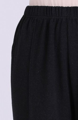 Beli Lastikli Kışlık Pantolon 8114-02 Siyah