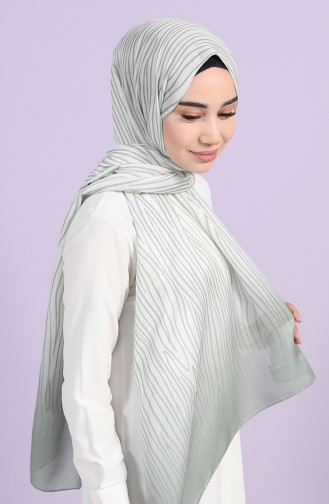 Zebra Desen Pamuk Şal 81007-08 Çağla Yeşili