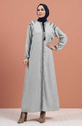 Embroidered wool Dress 8131-01 Light Gray 8131-01