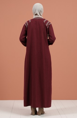 Claret Red Hijab Dress 8131-03