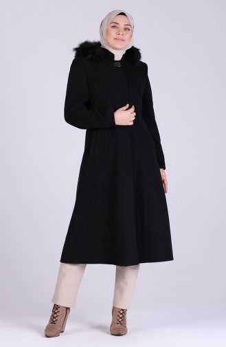 معطف طويل أسود 1011-04