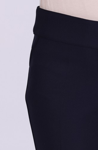 Straight Leg Trousers with Pockets 3059-05 Navy Blue 3059-05