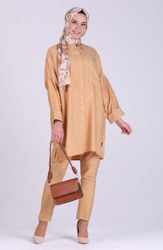 Aerobin Fabric Tunic Trousers Double Suit 1088-03 Camel 1088-03