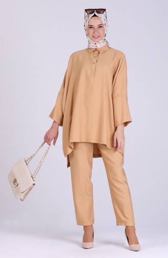 Bat Sleeve Tunic Trousers Double Suit 1095-01 Camel 1095-01