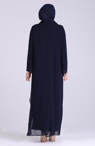 Dunkelblau Hijab-Abendkleider 6334-01