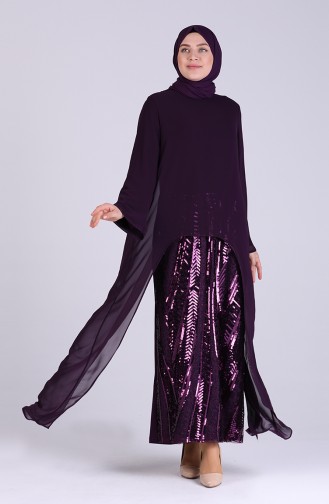 Zwetschge Hijab-Abendkleider 6334-02