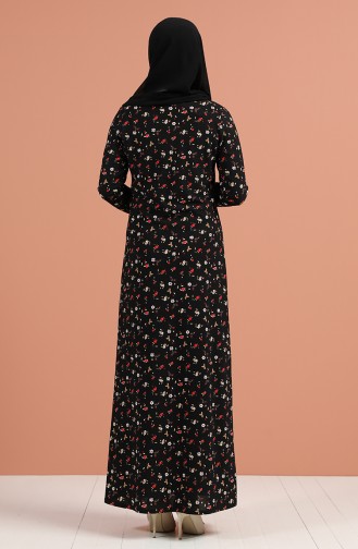 Patterned Dress 8886-01 Black 8886-01