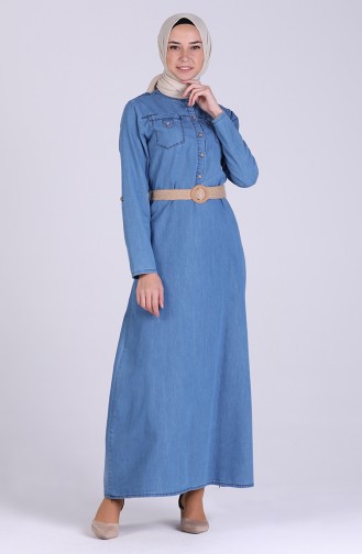 Robe Hijab Bleu Jean 1029-02